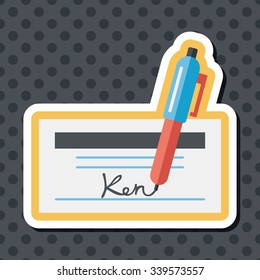 bill check flat icon with long shadow,eps10