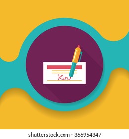 bill check flat icon with long shadow,eps10