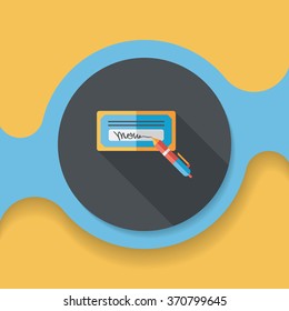 bill check flat icon with long shadow,eps10