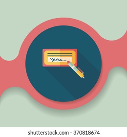 bill check flat icon with long shadow,eps10