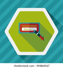 bill check flat icon with long shadow,eps10