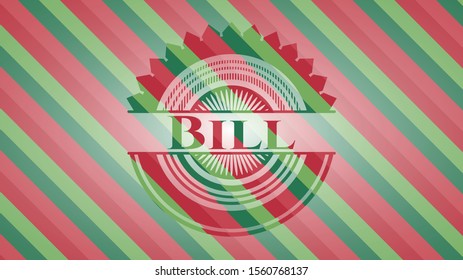 Bill christmas emblem background. Vector Illustration. Detailed.