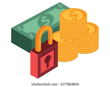 bill and coin money dollars icon vector illustration design