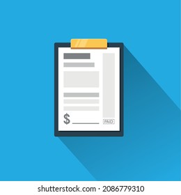 Bill Colored icon, Invoice symbol, Payment icon, Medical bill, Banking transaction receipt, Online shopping, Procurement expense, Money document file. websites and print media. Icon File.