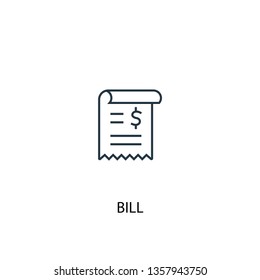bill concept line icon. Simple element illustration. bill concept outline symbol design. Can be used for web and mobile UI/UX