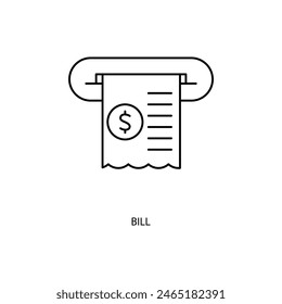 bill concept line icon. Simple element illustration. bill concept outline symbol design.