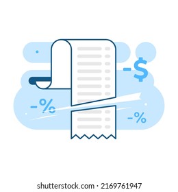 Bill, Cost Effective, More Lower Or Cheaper Price, Discount Concept Illustration Flat Design Vector Eps10. Modern Graphic Element For Icon, Landing Page, Empty State Ui, Infographic