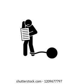 bill, debt, financial icon. Element of youth and social issues glyph icon for mobile concept and web apps. Detailed bill, debt, financial icon can be used for web and mobile