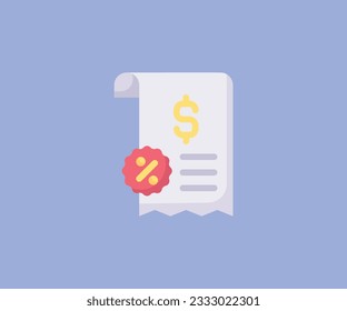 diseño de icono de vector de descuento de facturación