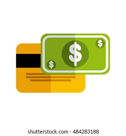 bill dollar with business icon vector illustration design