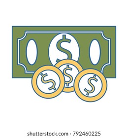 bill dollar and coins nmoney icon