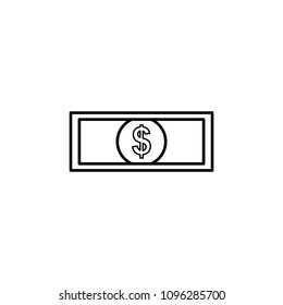 bill of the dollar icon. Element of mobile banking for smart concept and web apps. Thin line bill of the dollar icon can be used for web and mobile on white background