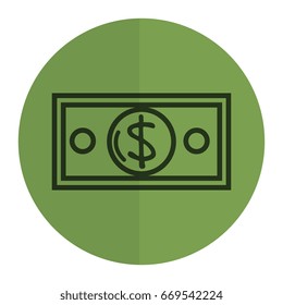 bill dollar isolated icon
