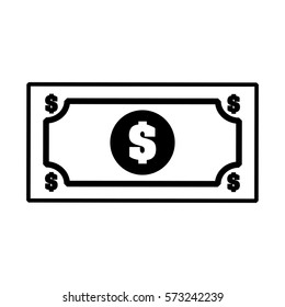 bill dollar isolated icon vector illustration design