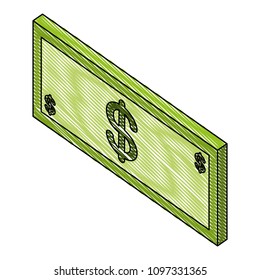 bill dollar isometric icon