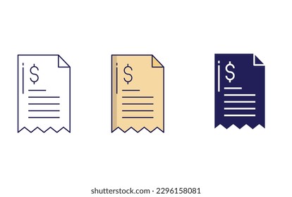 Bill Dollar line and solid illustration icon