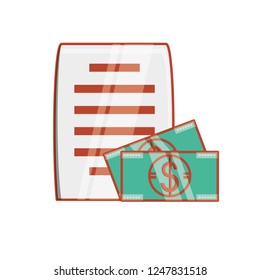bill dollar money with document paper