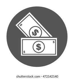 bill dollar money icon vector isolated design
