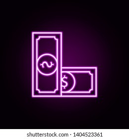 bill dollar neon icon. Elements of online shopping set. Simple icon for websites, web design, mobile app, info graphics