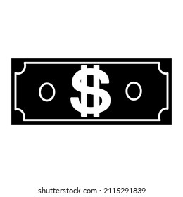 Bill with dollar sign. Payment Methods. Cash or online. Financial icons. Flat style in vector illustration. Isolated on white background.