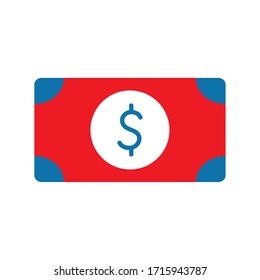 Facturación con símbolo en dólares símbolo plano icono del dinero artículo financiero banca pago de mercado comprar contabilidad de divisas e invertir tema Vector ilustración