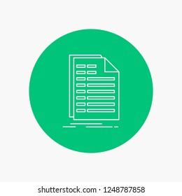 Bill, excel, file, invoice, statement White Line Icon in Circle background. vector icon illustration