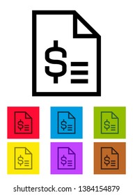 Bill File Icon With Different Color Background