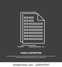 Bill, file, invoice, statement Icon. Line vector symbol for UI and UX, website or mobile application