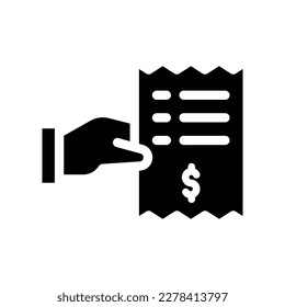 bill finance solid icon illustration vector graphic