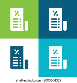 Bill Flat - Vier-Farben-Minimal-Icon-Set
