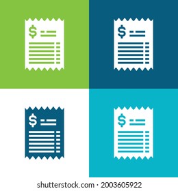 Bill Flat four color minimal icon set