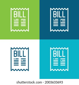 Bill Flat four color minimal icon set