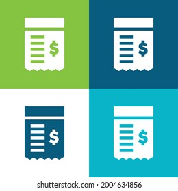 Bill Flat four color minimal icon set