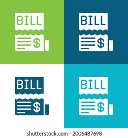 Bill Flat four color minimal icon set