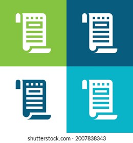 Bill Flat four color minimal icon set
