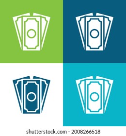 Bill Flat - Vier-Farben-Minimal-Icon-Set