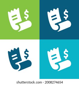 Bill Flat - Vier-Farben-Minimal-Icon-Set