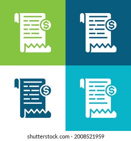Bill Flat four color minimal icon set
