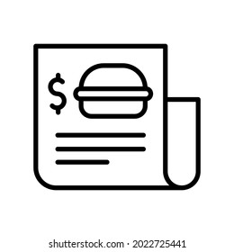 bill food icon illustration vector graphic