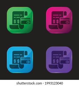 Bill four color glass button icon