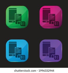 Bill four color glass button icon