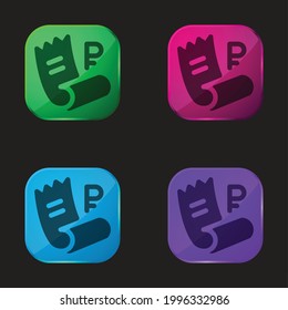 Bill four color glass button icon
