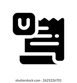 Icono de glifo de factura. Icono de Vector fuerte y sólido para Sitios web, interfaces móviles, presentaciones y marca visual. Alta calidad y fácil de editar.