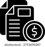 Bill Glyph Icon Vector Design