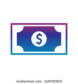 bill gradient line style icon of money financial item banking commerce market payment buy currency accounting and invest theme Vector illustration