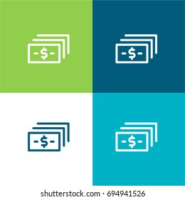 Bill green and blue material color minimal icon or logo design