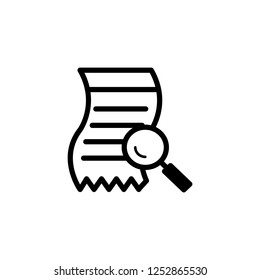 Bill history search, vector icon illustration in line/outline style