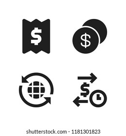 bill icon. 4 bill vector icons set. dollar, transaction and invoice icons for web and design about bill theme
