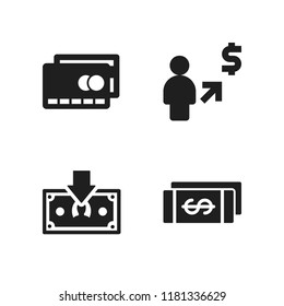 bill icon. 4 bill vector icons set. money and credit card icons for web and design about bill theme