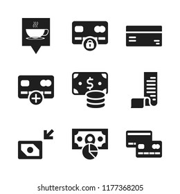 bill icon. 9 bill vector icons set. receipt, credit card and invoice icons for web and design about bill theme